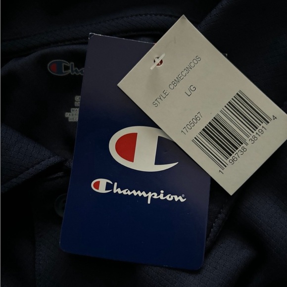 Michigan Wolverines Champion Blue Moisture Wick Large L Sewn Logo Polo Shirt NWT - Picture 5 of 5